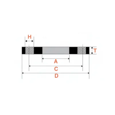 Dimension of Flange FlatFace JIS10K